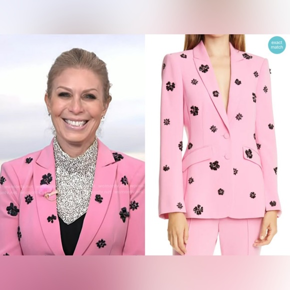 cinq a sept Jackets & Blazers - Cinq à Sept Cheyenne Blazer Pink Embellished Floral Jacket Sz 6 Designer Chic